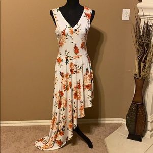 Sexy Asymmetrical Sleeveless Floral Dress